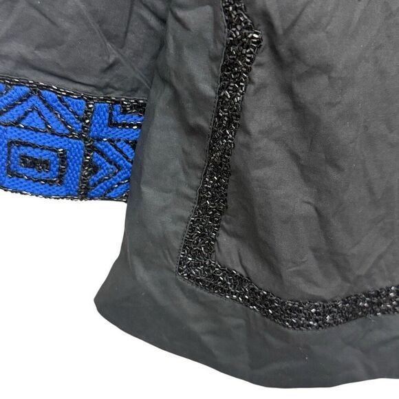 Tory Burch Black Embellished Long Sleeve cotton tunic size 2 - Picture 4 of 5